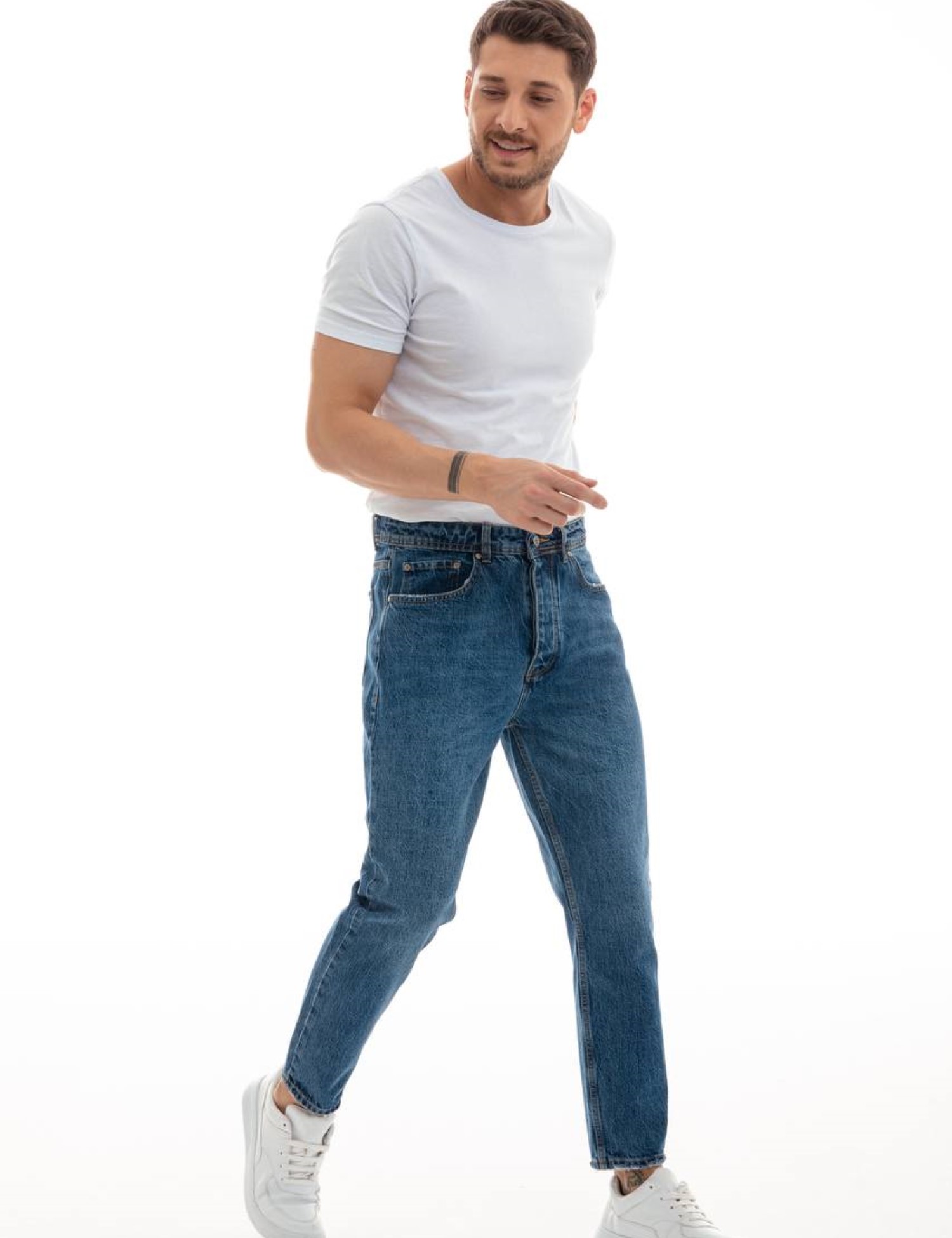 Ανδρικό σταθερό Loose Jean πεντάτσεπο με κουμπιά JR70134 φωτογραφία